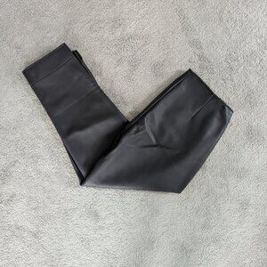 Vintage Chico's Design Faux Leather Black Pants,  3 (XL, 16)
